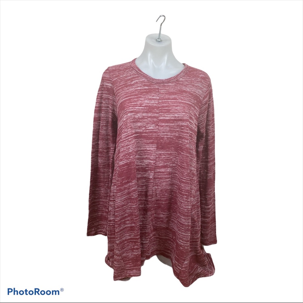 NWT Anthropologie Eri + Ali Burgundy Blouse Long Length  [137]